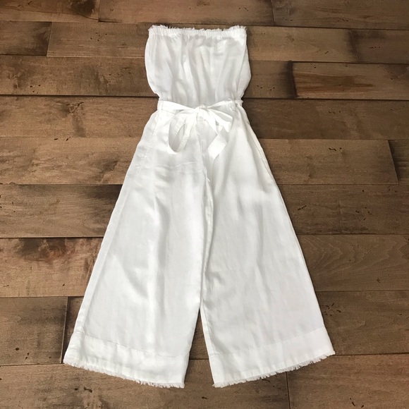 cloth & stone Pants - NEW Cloth & Stone Strapless Jumpsuit Romper White